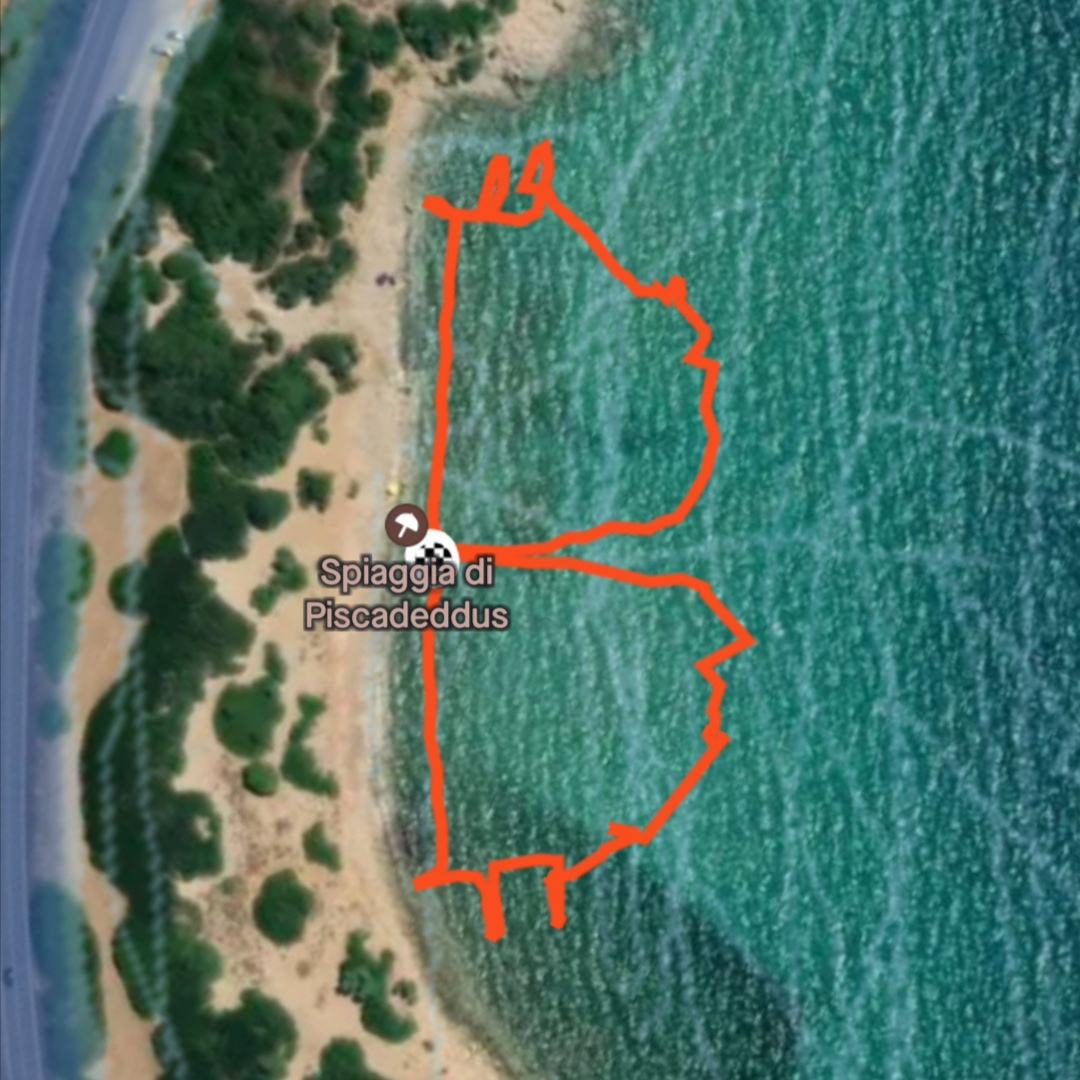 Bitcoin walk in water at Spiaggia di Piscadeddus