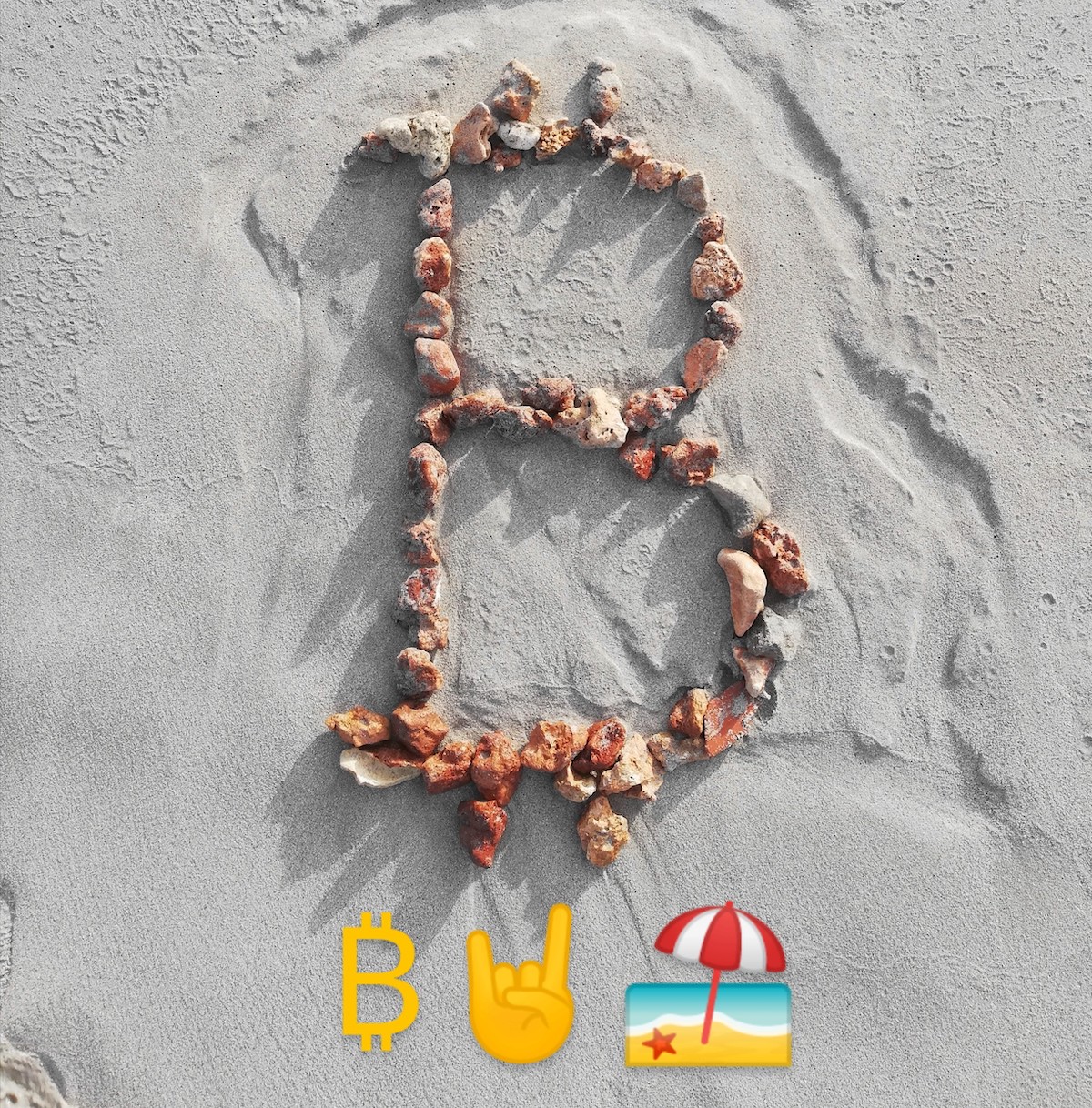 Bitcoin Rocks at the beach