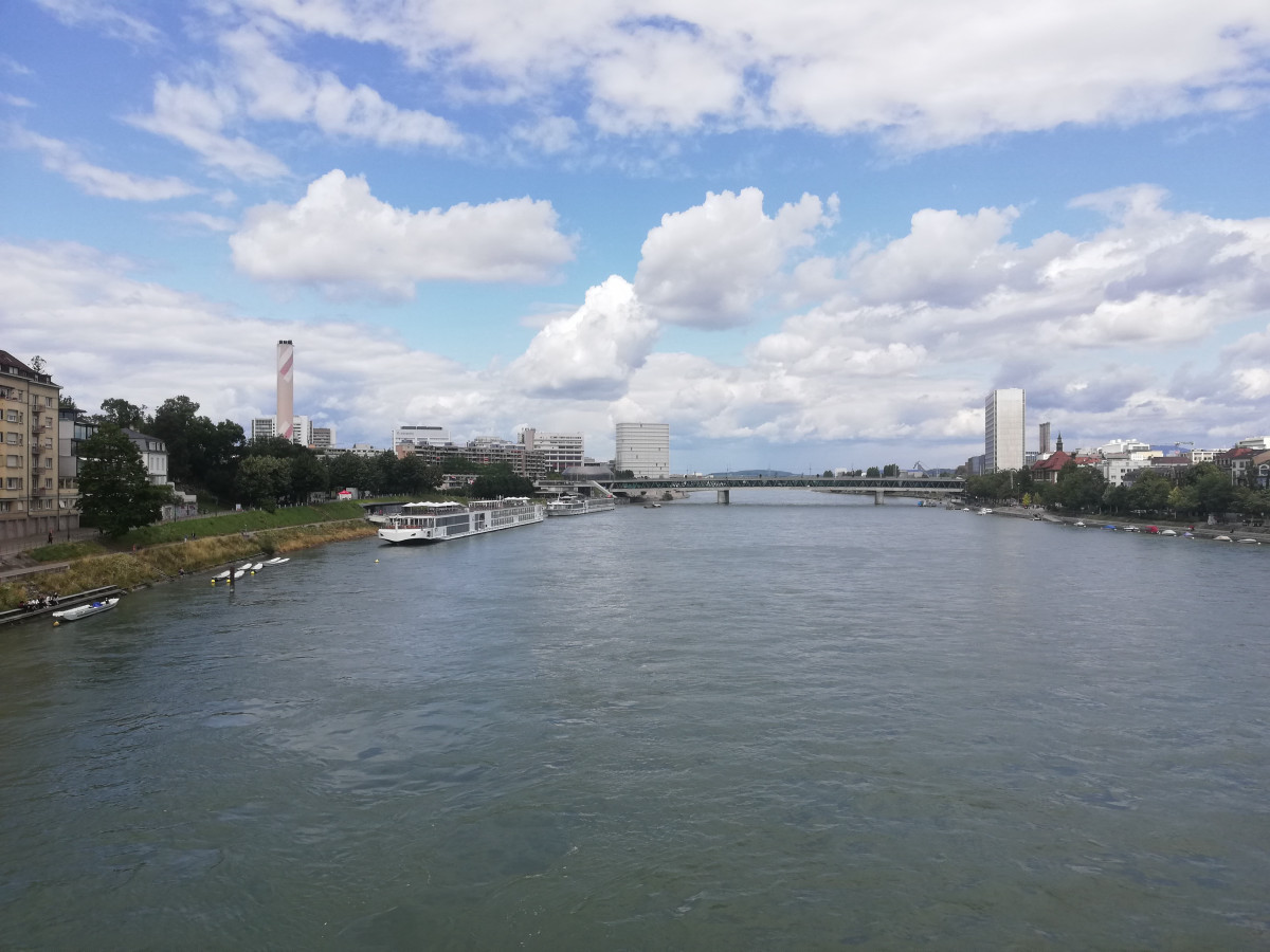 View on Rhein river north side from Johanniter Brücke