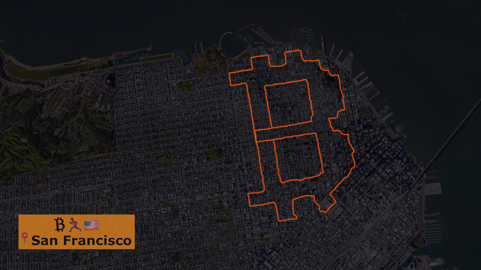 Bitcoin Run San Francisco v2 Strava Night view