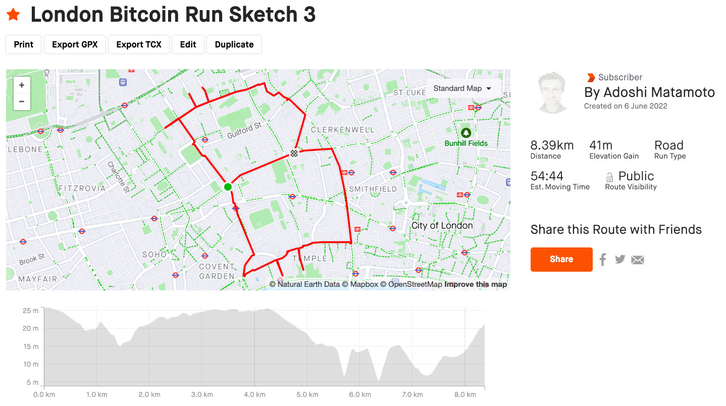 London Bitcoin Run Sketch