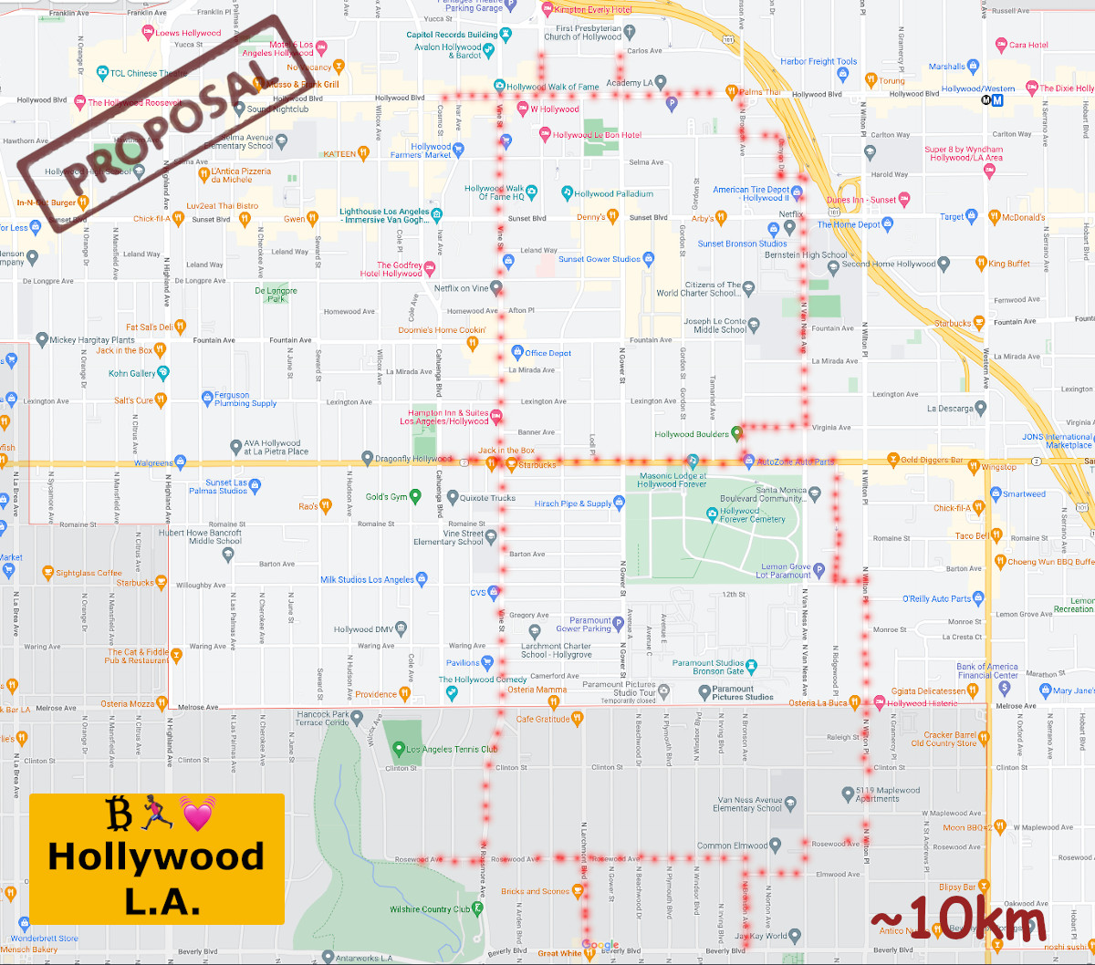 Hollywood L.A. Bitcoin Run Sketch