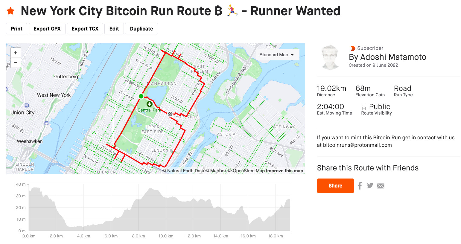 New York City Bitcoin Run Sketch