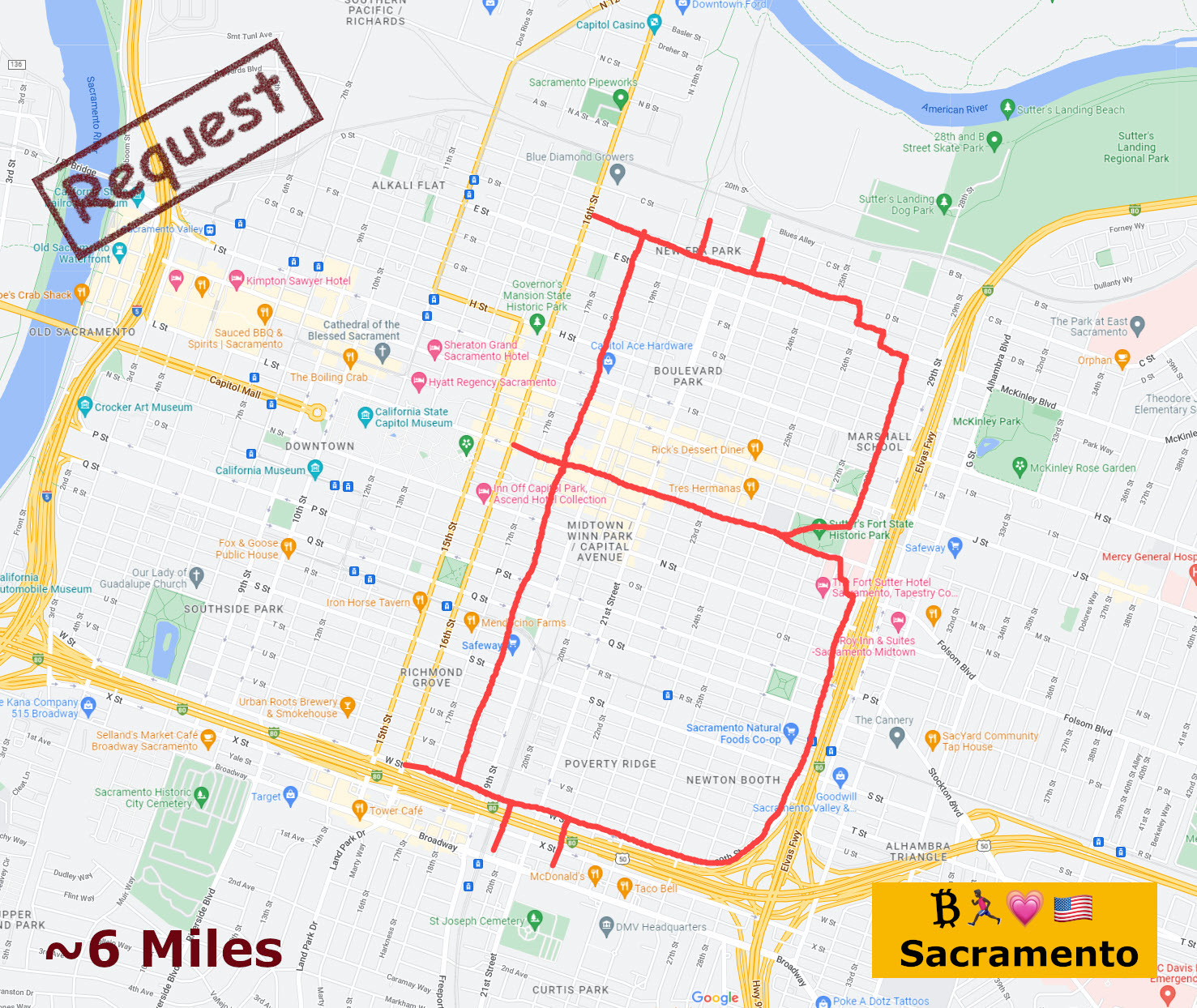 Sacramento Bitcoin run sketch